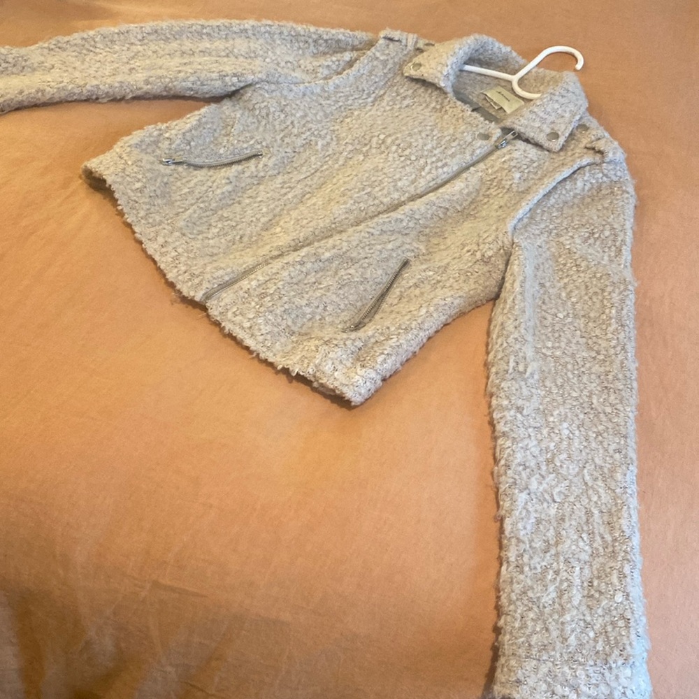 Wool blend boucle bomber